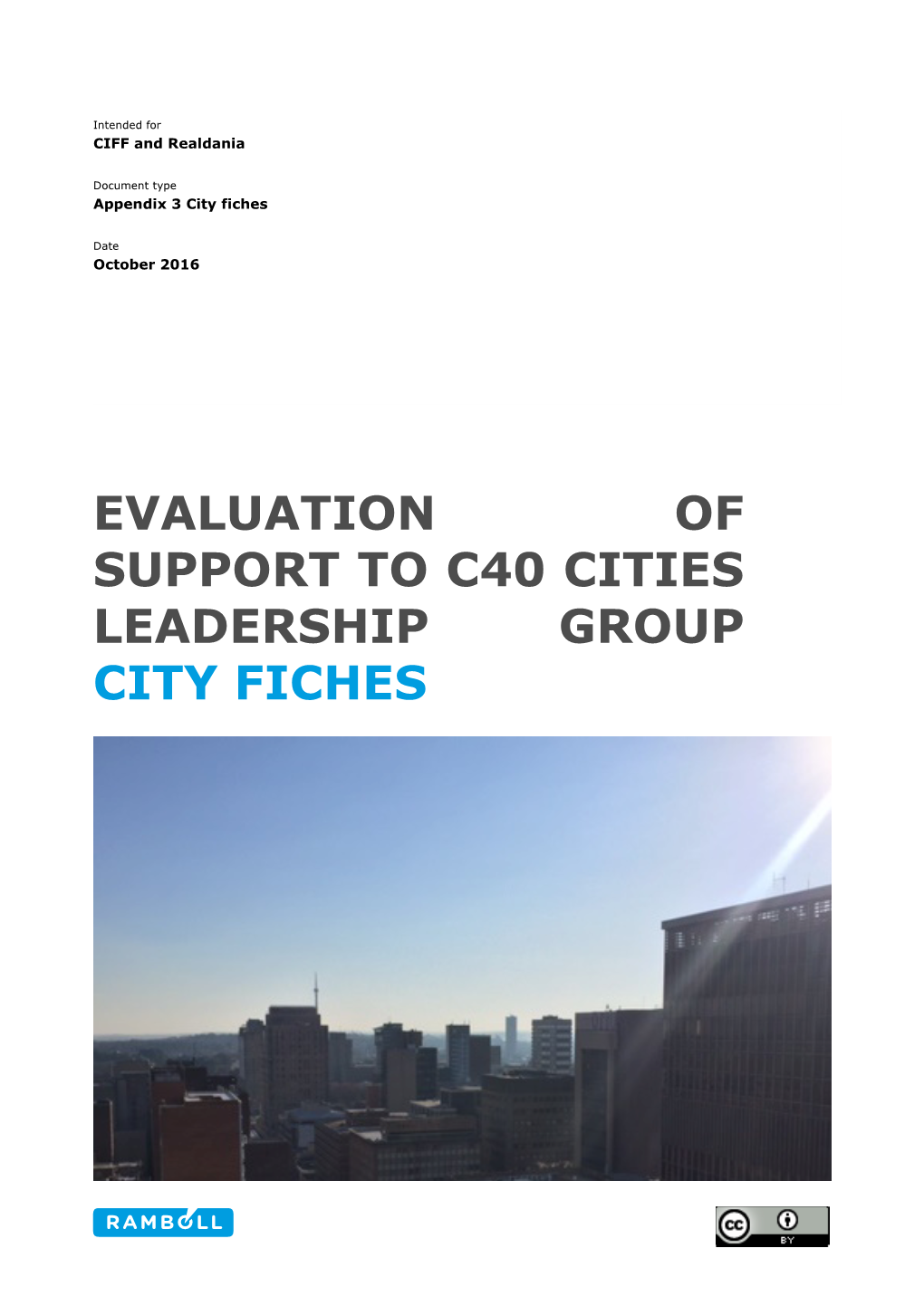 Evaluation of Support to C40 Cities Leadership Group City Fiches