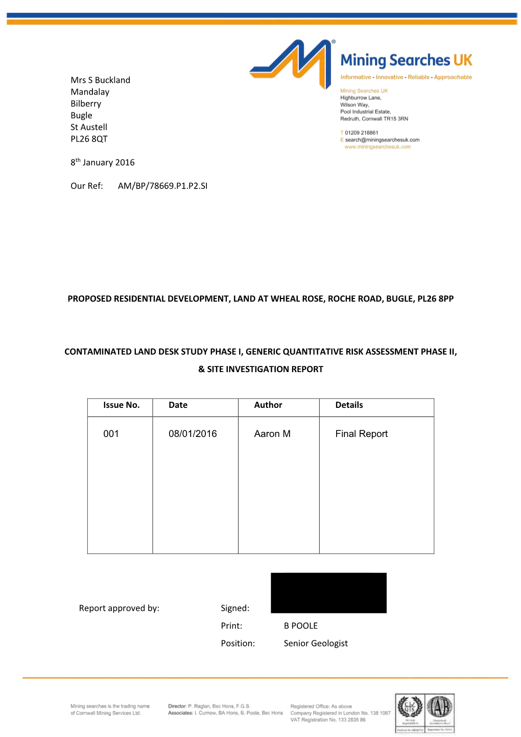 Proposed Residential Development, Land at Wheal Rose, Roche Road, Bugle, Pl26 8Pp