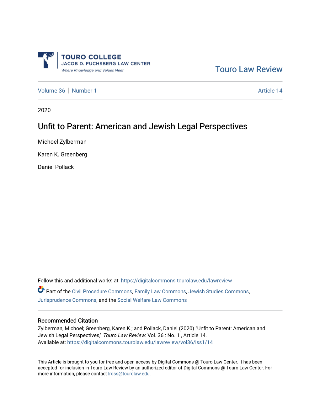 Unfit to Parent: American and Jewish Legal Perspectives