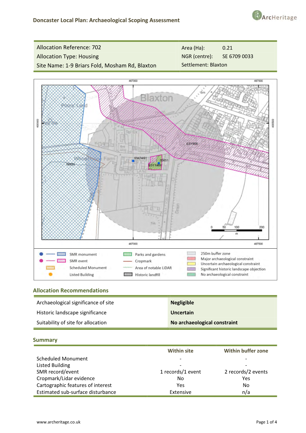 Doncaster Local Plan: Archaeological Scoping Assessment