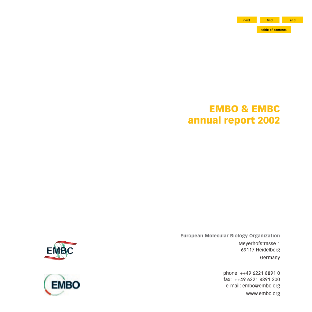 EMBO & EMBC Annual Report 2002