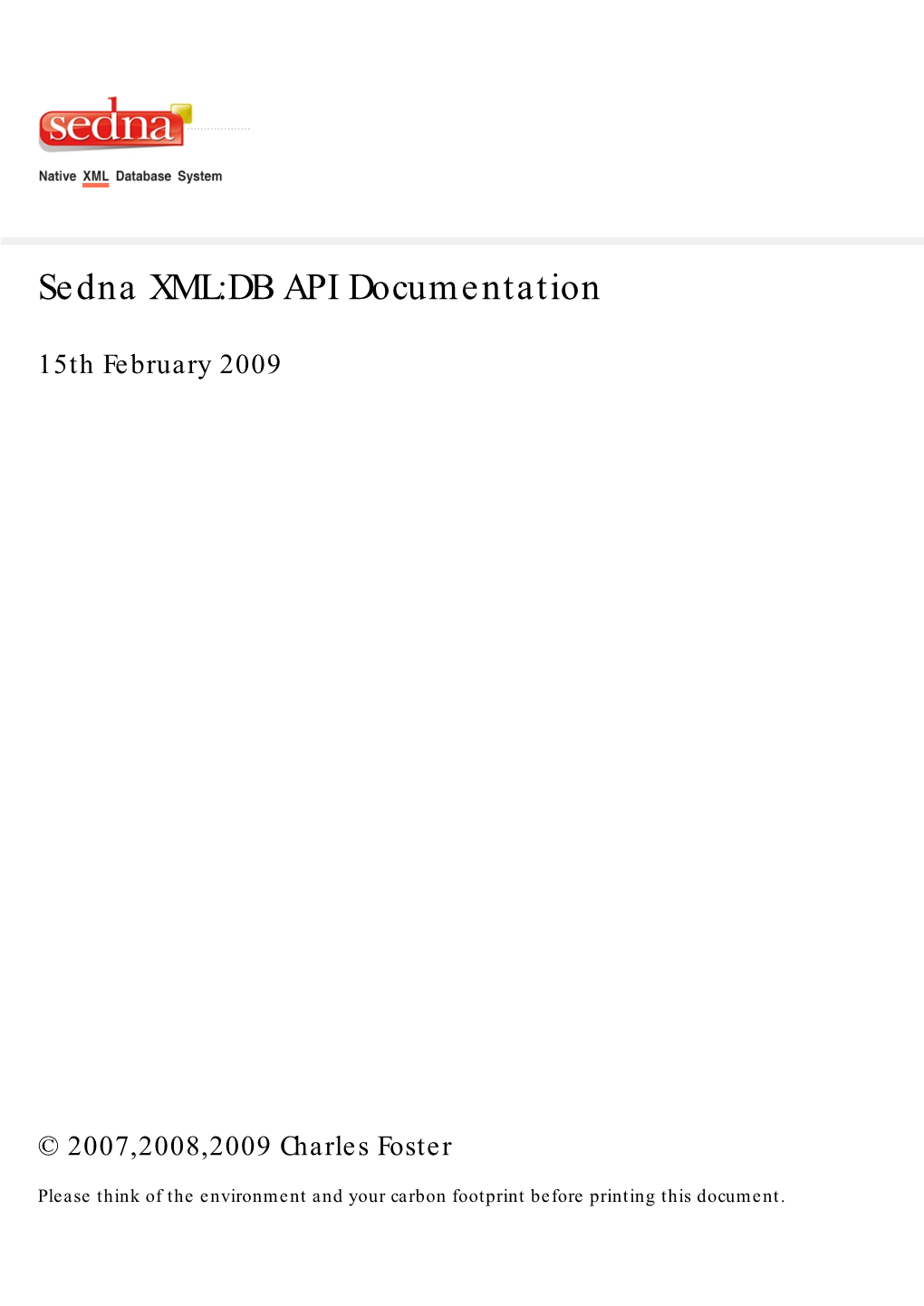 Sedna XML:DB API Documentation