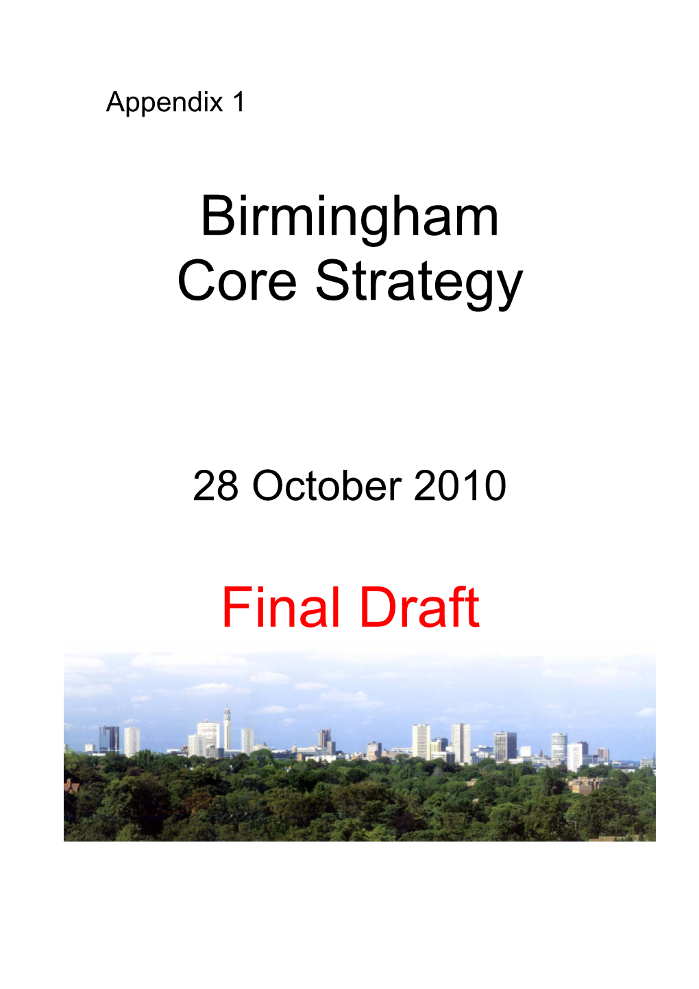 Birmingham Core Strategy Final Draft