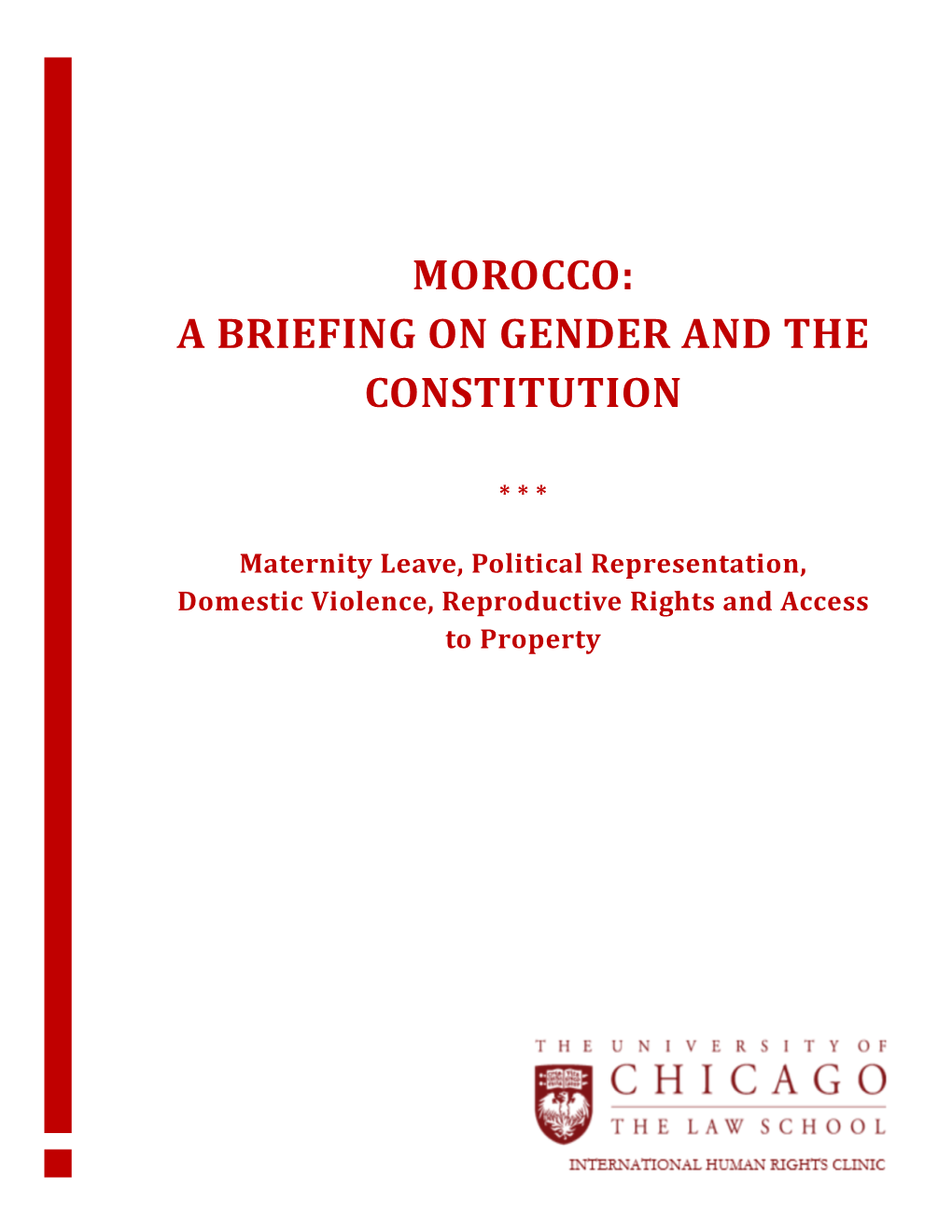 Morocco: a Briefing on Gender and the Constitution