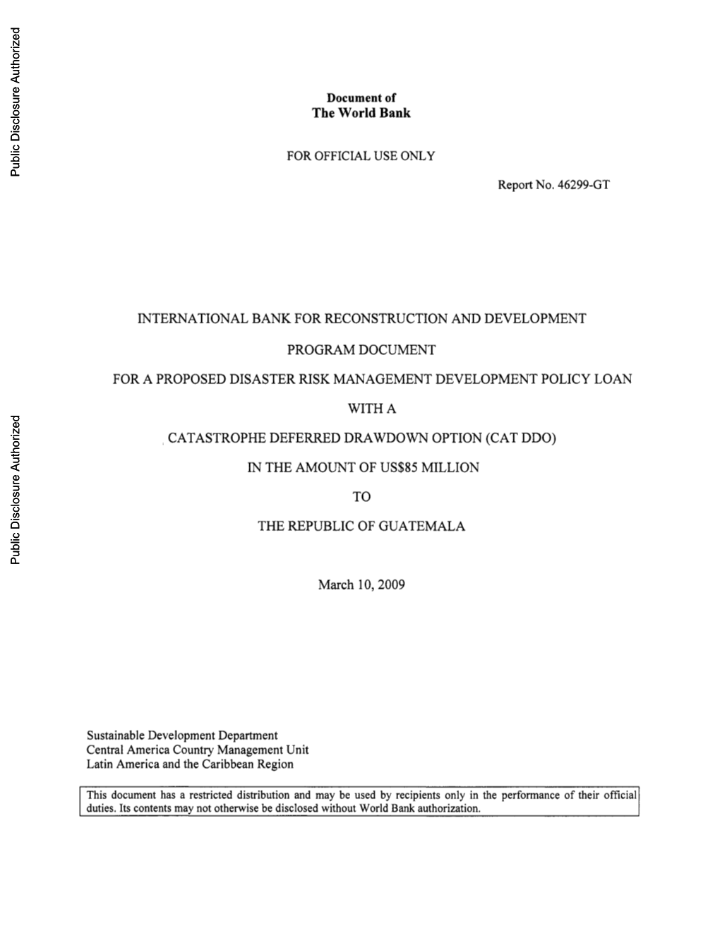 Indicators of Disaster Risk and Risk Management,” and the “Guatemala Case Study,” Published by the IADB in 2004