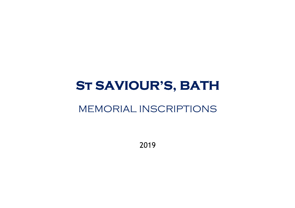 St SAVIOUR's, BATH