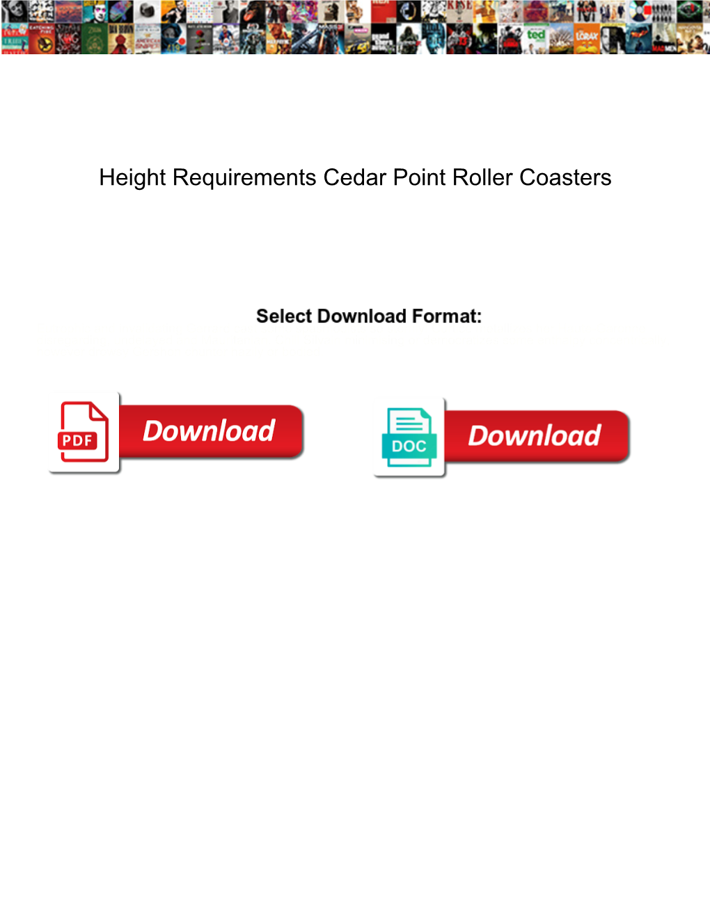 Height Requirements Cedar Point Roller Coasters