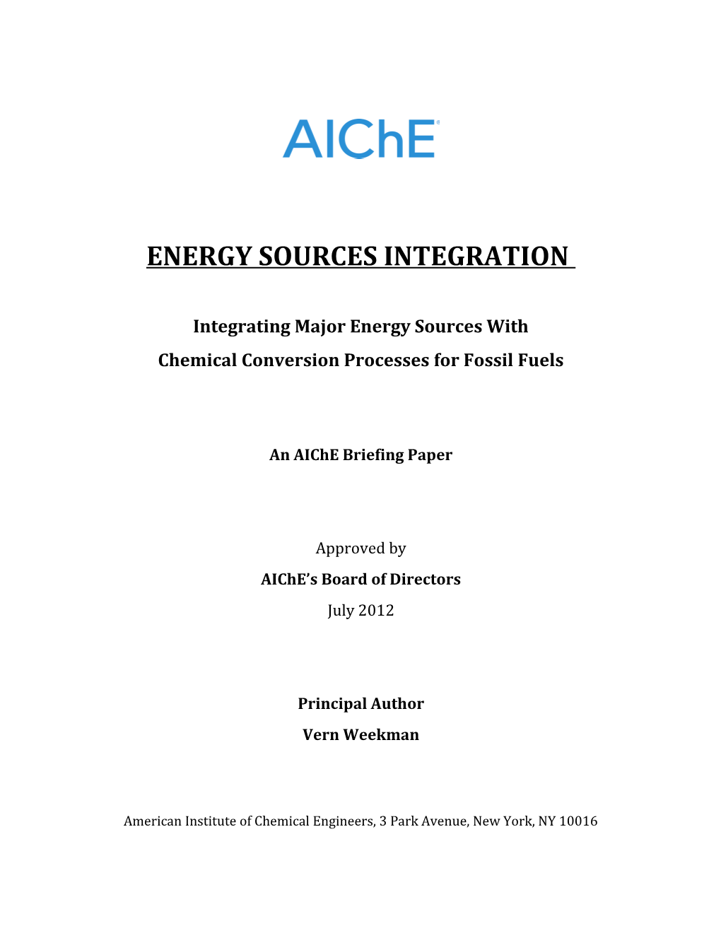 Integrating Major Energy Sources With