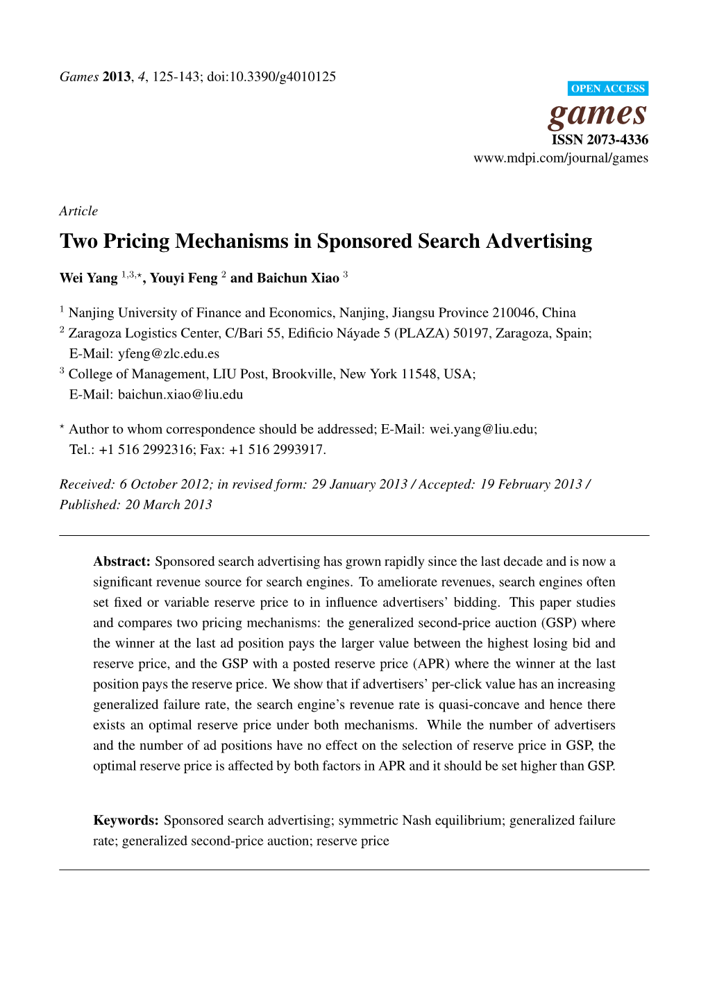 Two Pricing Mechanisms in Sponsored Search Advertising