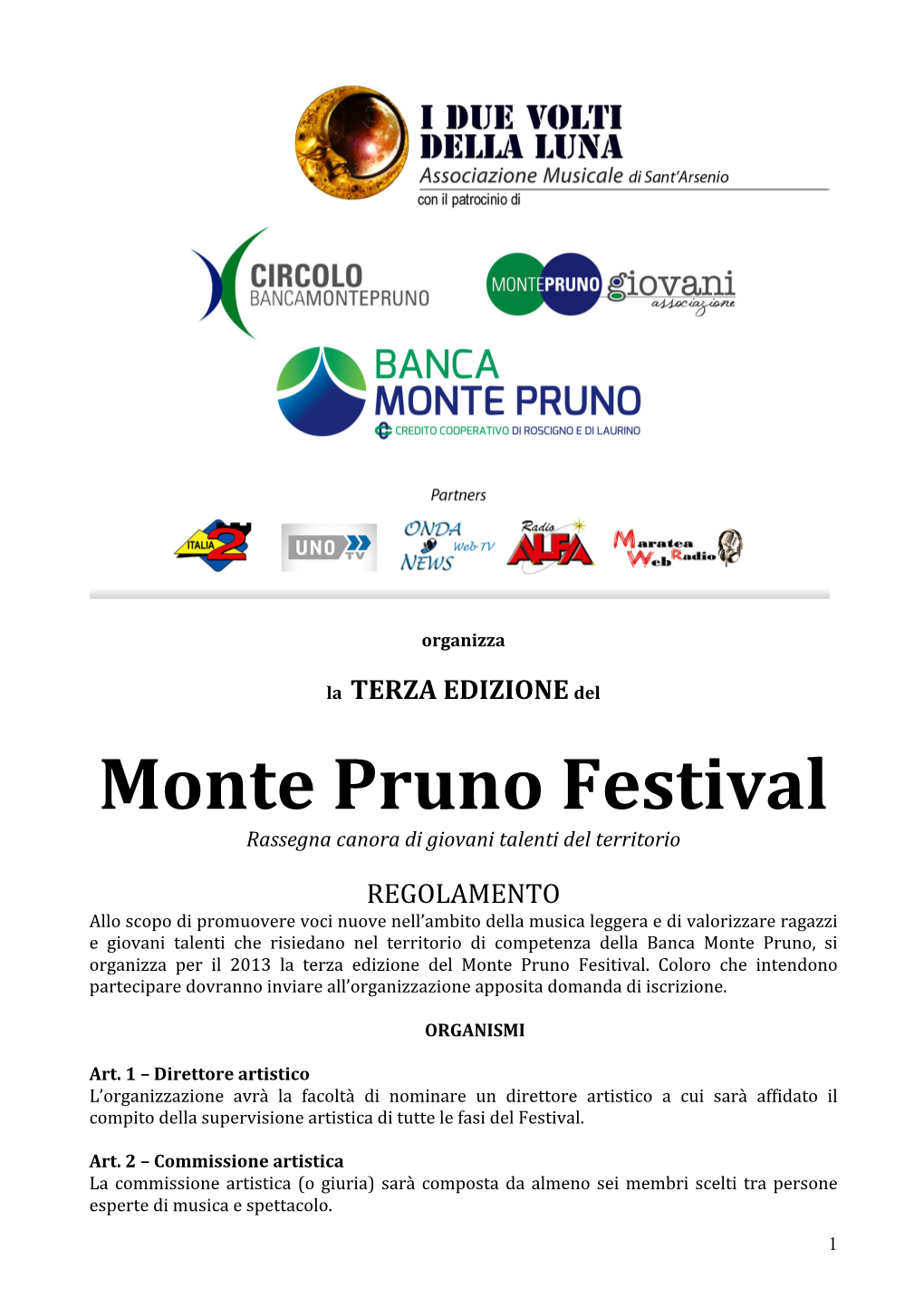 Monte Pruno Festival Rassegna Canora Di Giovani Talenti Del Territorio