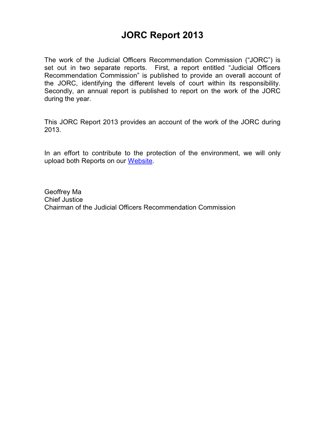 JORC Report 2013