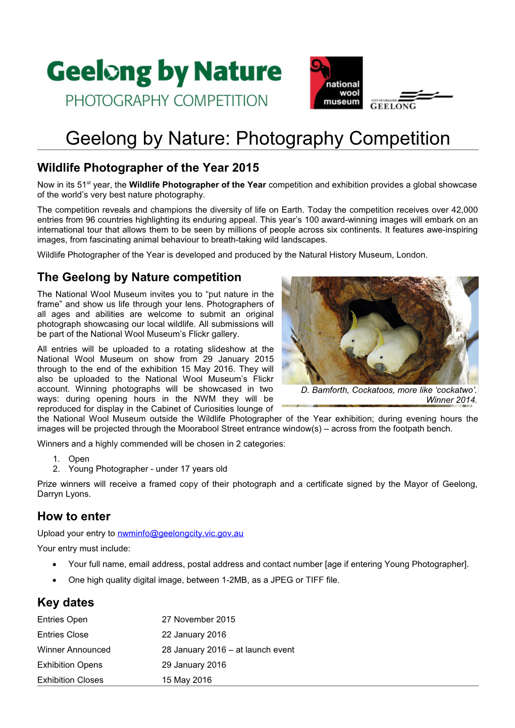 Geelong by Nature: Photography Competition