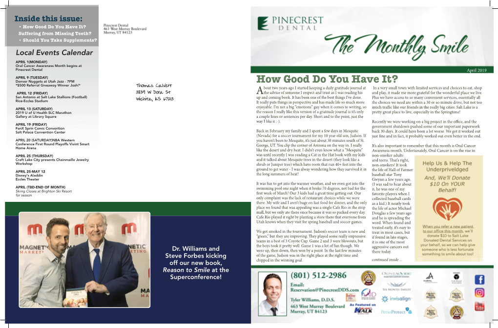 April 2019 Newsletter