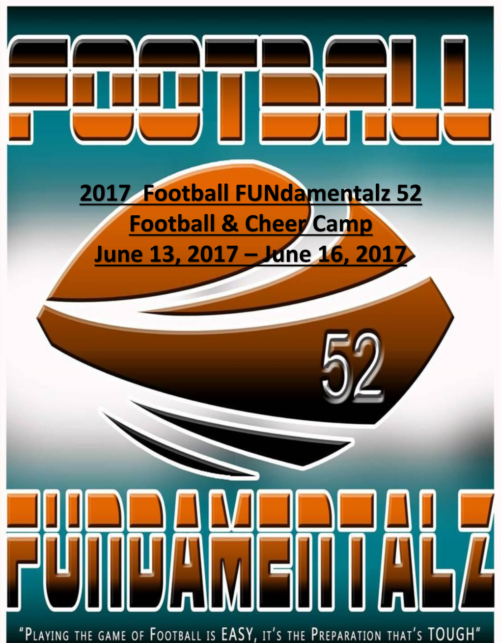 2017 Football Fundamentalz 52 Football & Cheer Camp June 13