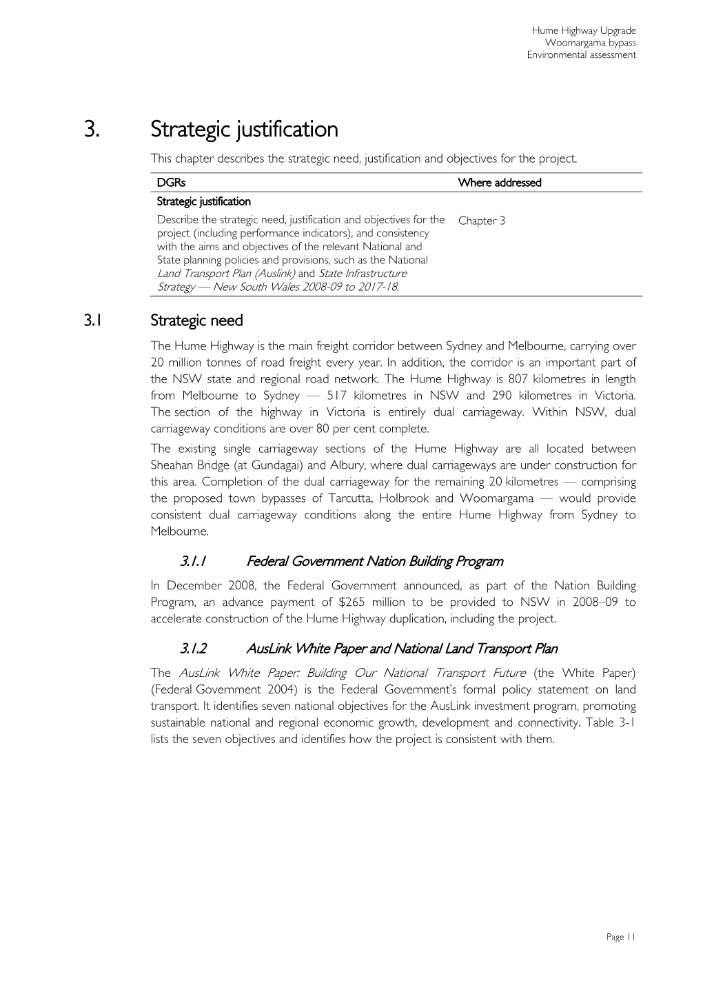 Hume Highway Upgrade Woomargama Bypass Environmental Assessment