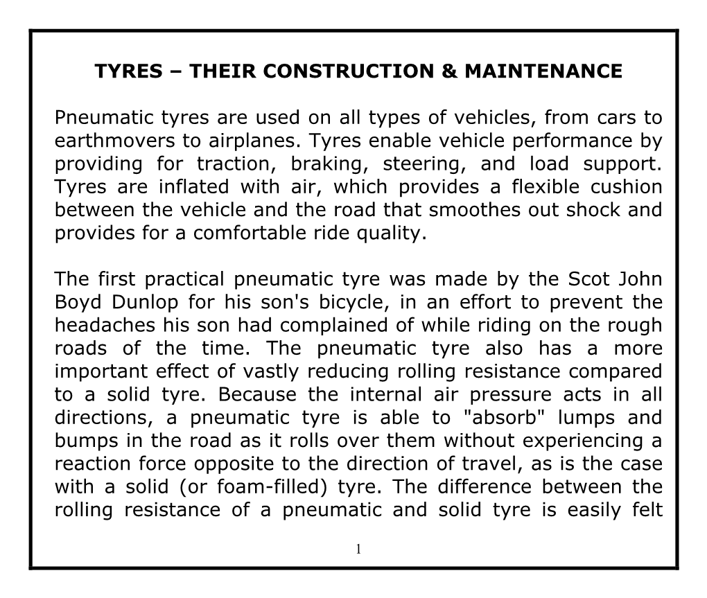 Tyre Construction