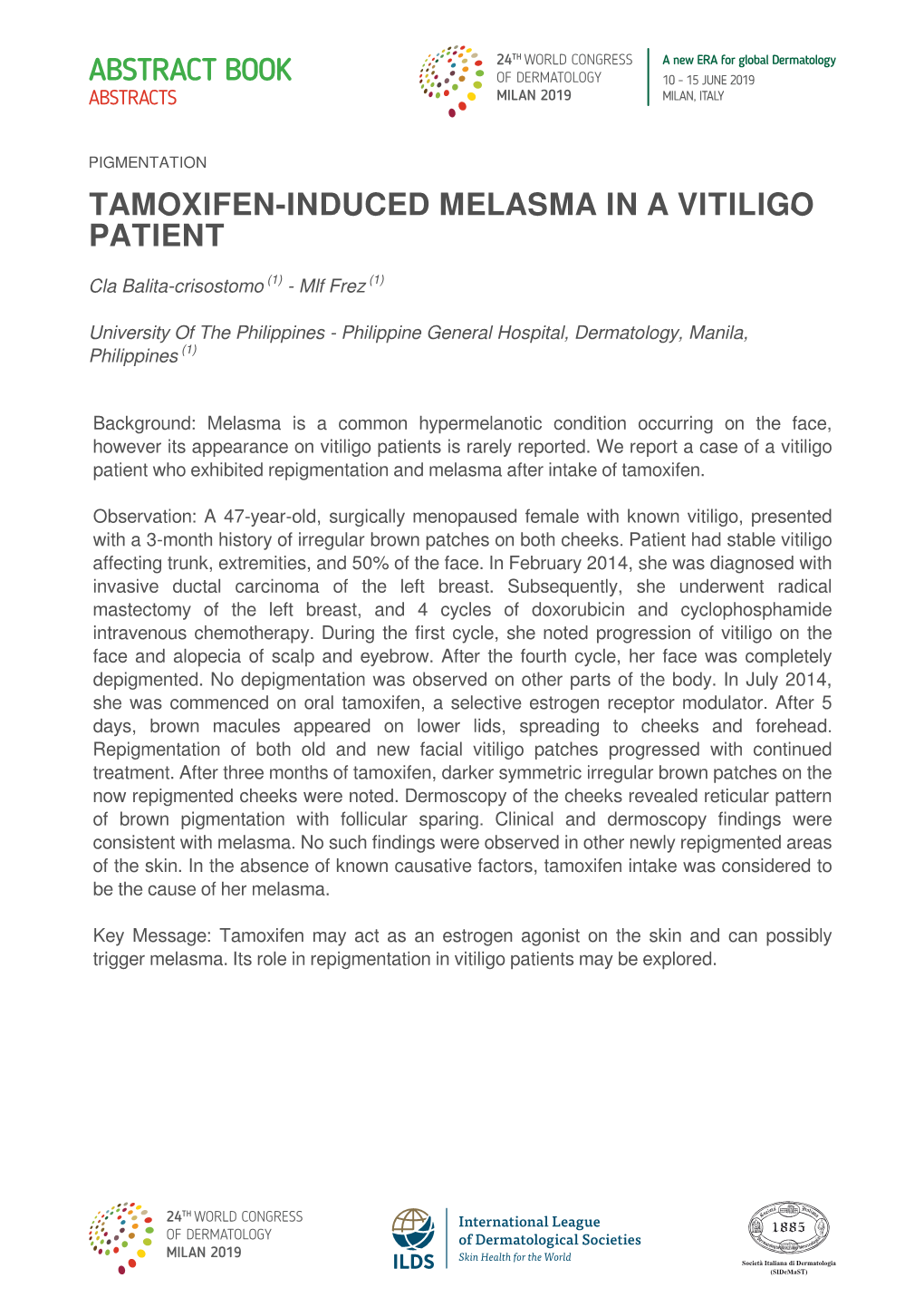 Tamoxifen-Induced Melasma in a Vitiligo Patient