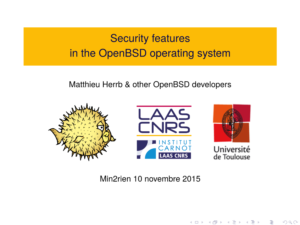 Security Features in the Openbsd Operating System