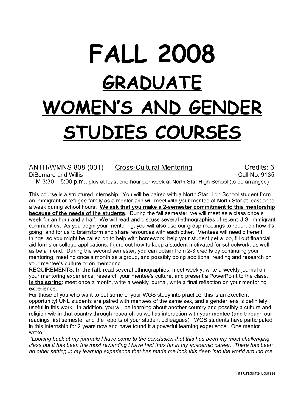 Women S and Gender Studies Courses