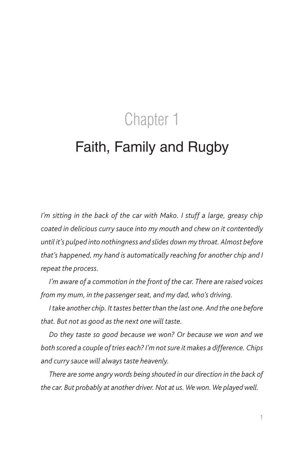 Chapter 1 Faith, Family and Rugby