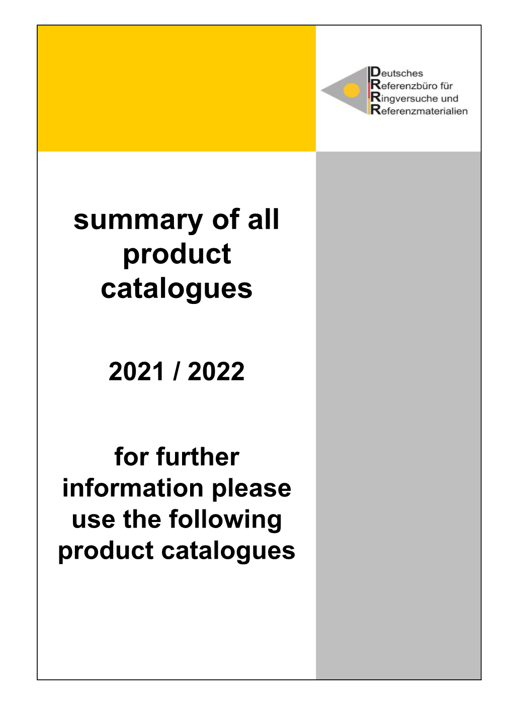 Summary of All Product Catalogues 23.06.2021
