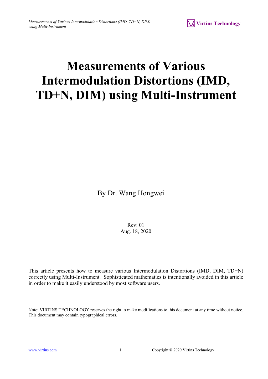 Virtins Sound Card Instrument Manual