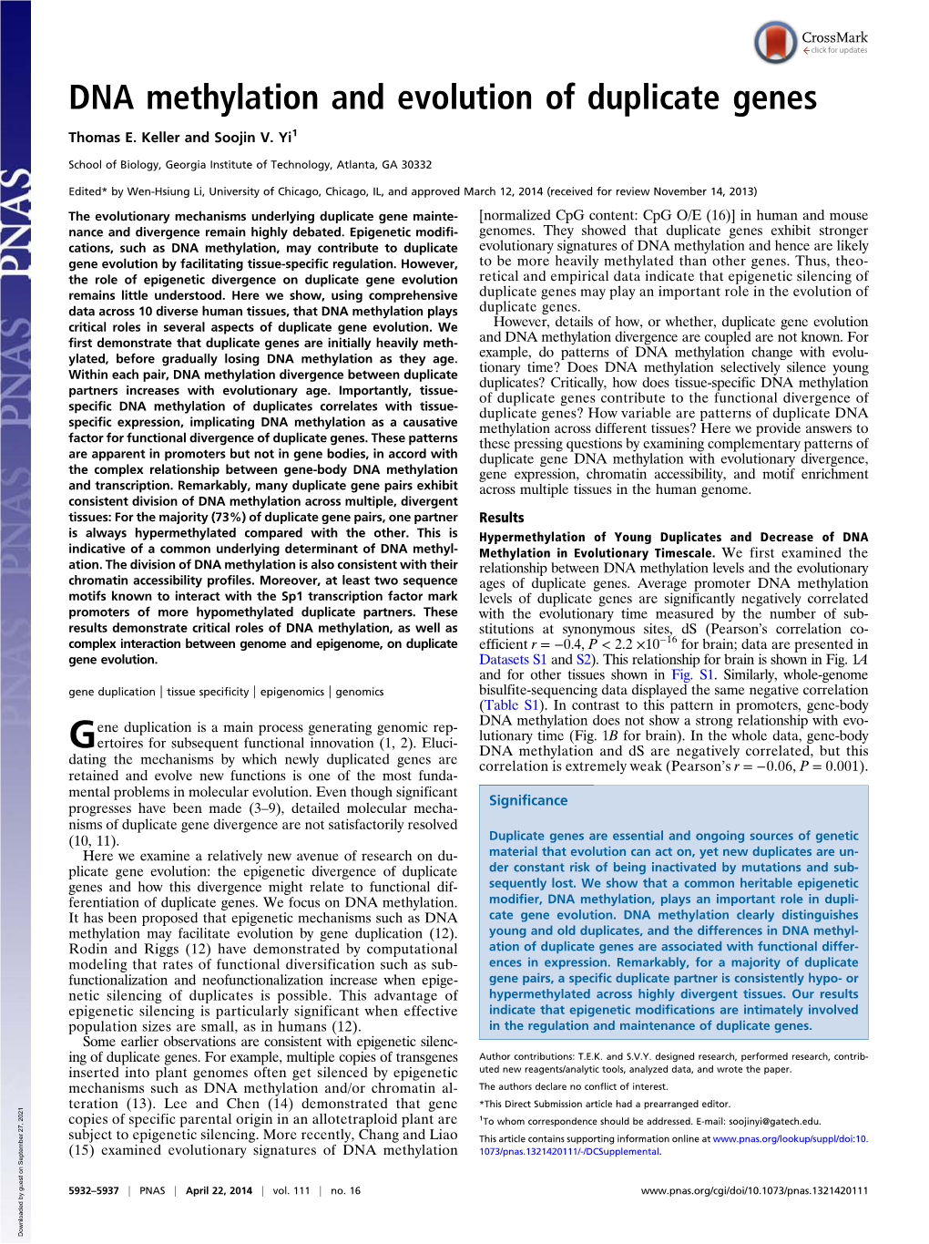 DNA Methylation and Evolution of Duplicate Genes