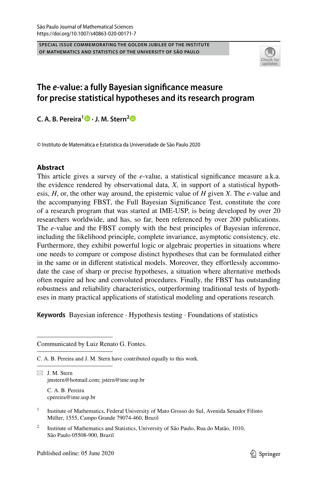 A Fully Bayesian Significance Measure for Precise Statistical Hypotheses