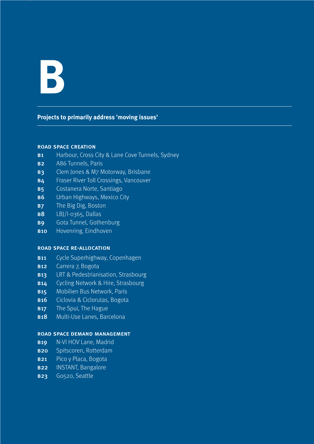 Tfl Roads Review: Part B11-18