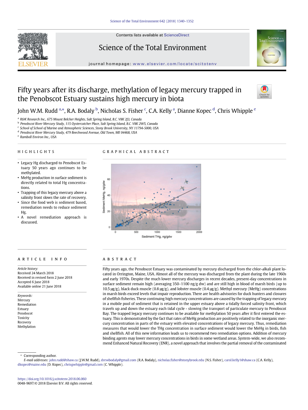 Fifty Years After Its Discharge, Methylation of Legacy Mercury Trapped in the Penobscot Estuary Sustains High Mercury in Biota