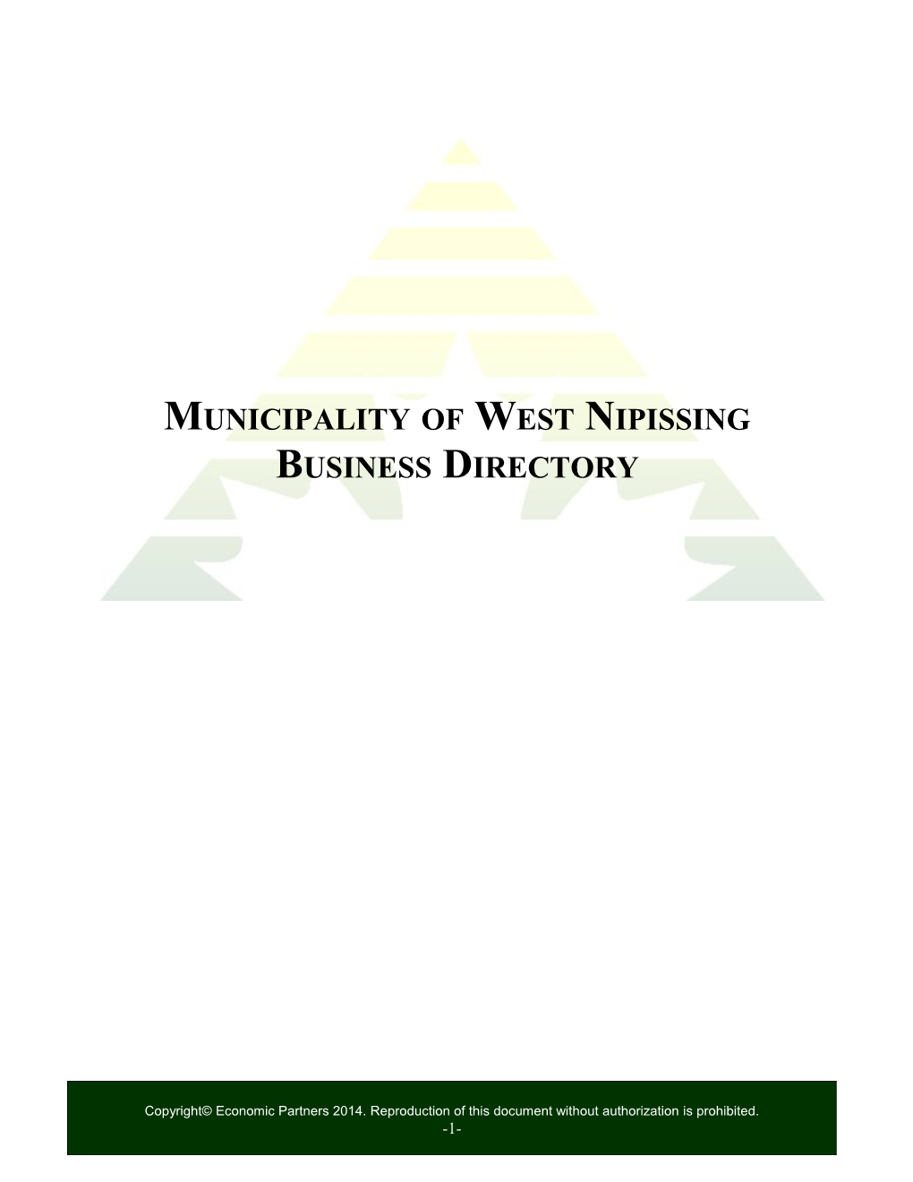 Municipality of West Nipissing Business Directory