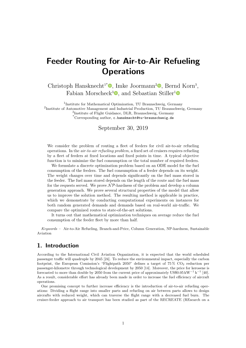 Feeder Routing for Air-To-Air Refueling Operations