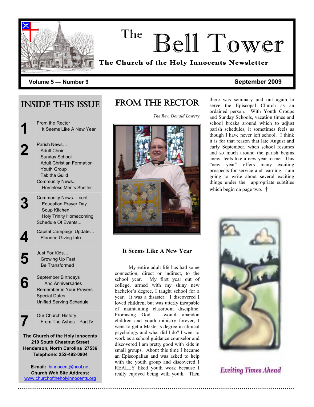 Bell Tower the Church of the Holy Innocents Newsletter