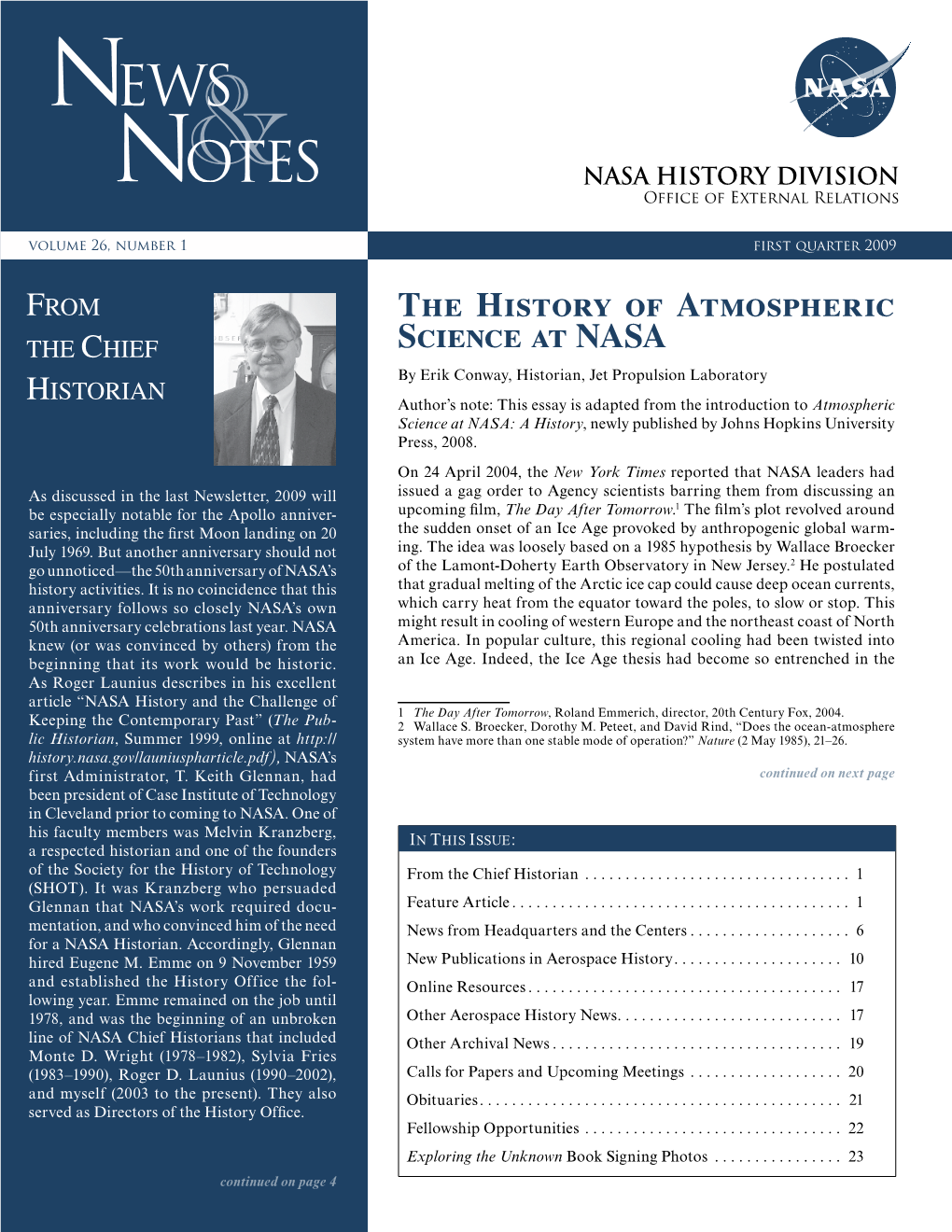 The History of Atmospheric Science at NASA