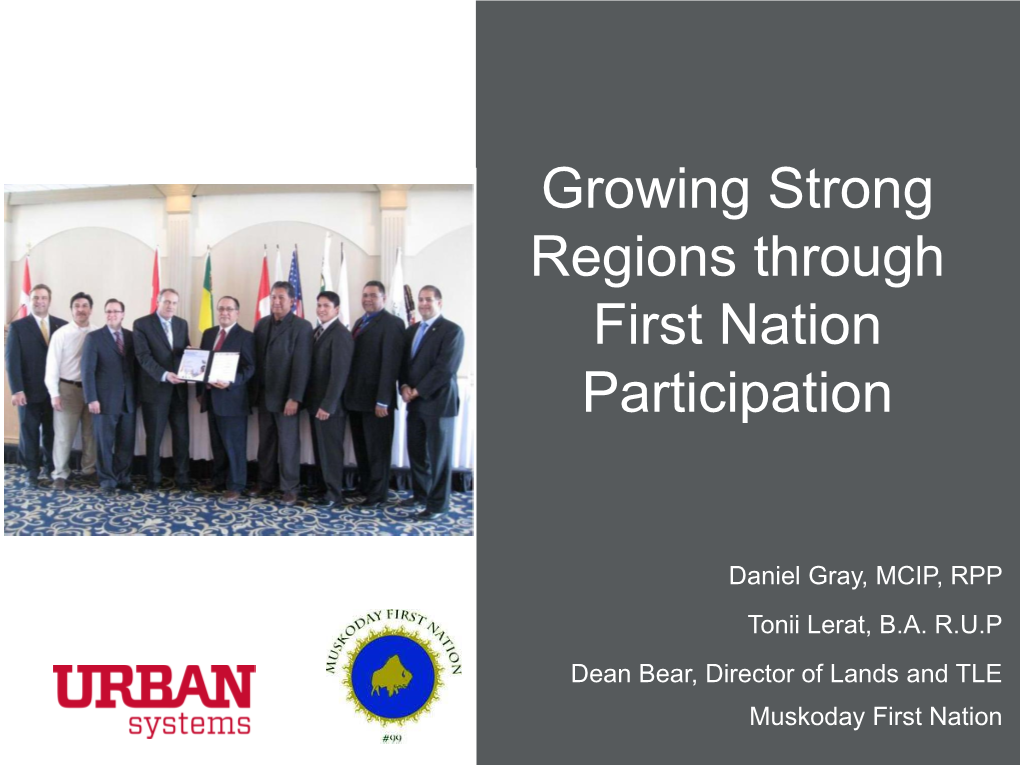 Growing Strong Regions Through First Nation Participation