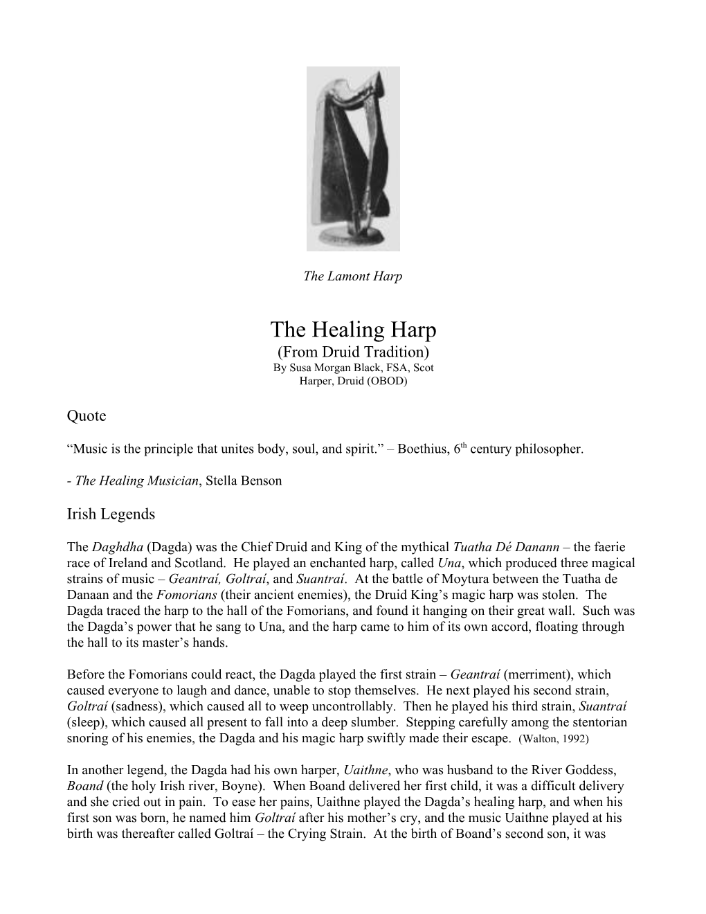 Harp Healing Gwers