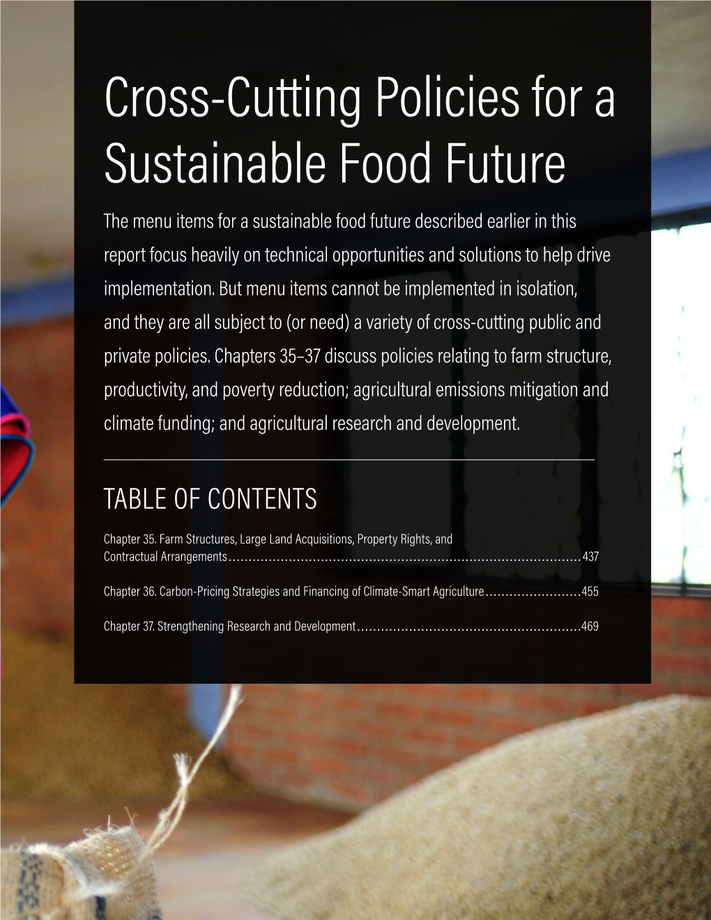 Cross-Cutting Policies for a Sustainable Food Future
