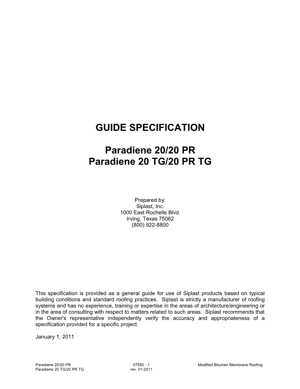 REVISED Paradiene Spec for Binder 1998