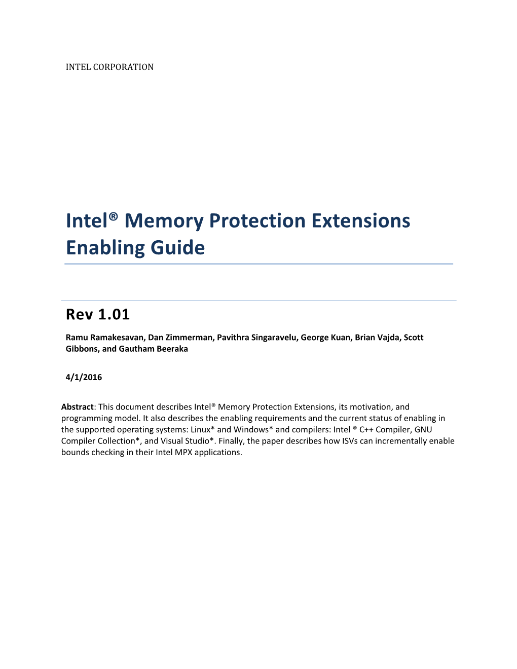 Intel® Memory Protection Extensions Enabling Guide