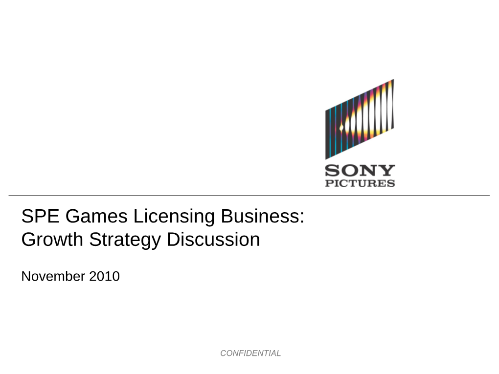 SPE Games Licensing Business: Growth Strategy Discussion