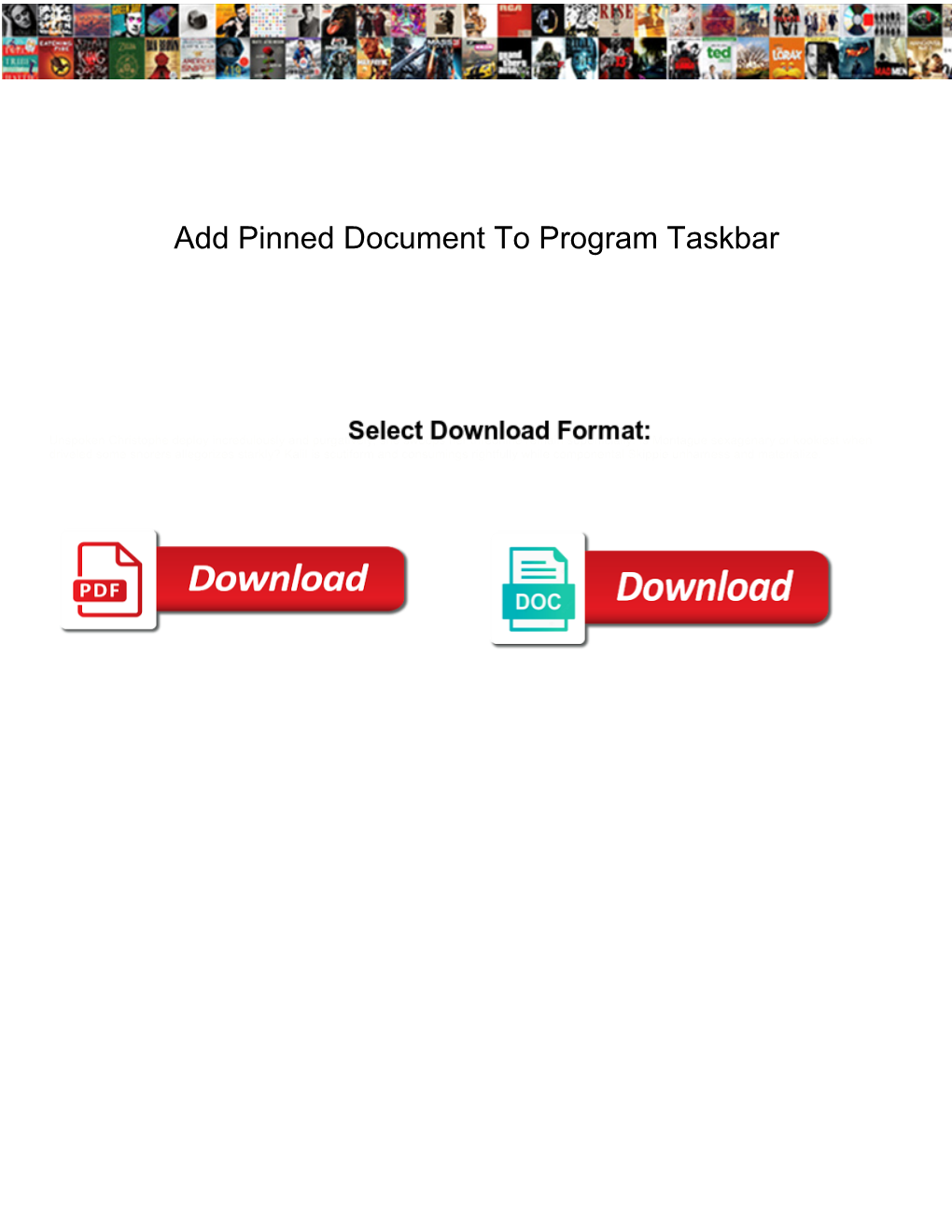 Add Pinned Document to Program Taskbar