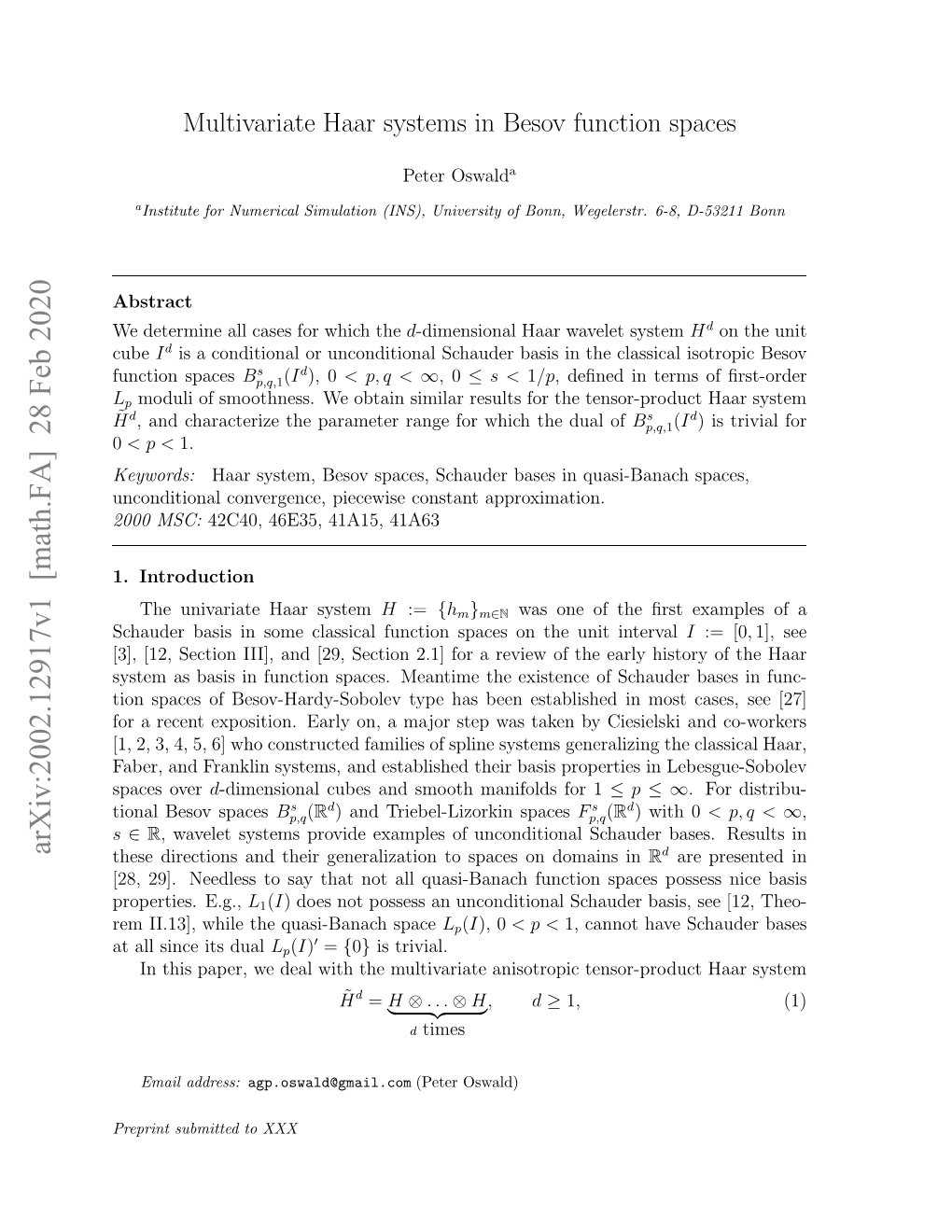 Multivariate Haar Systems in Besov Function Spaces