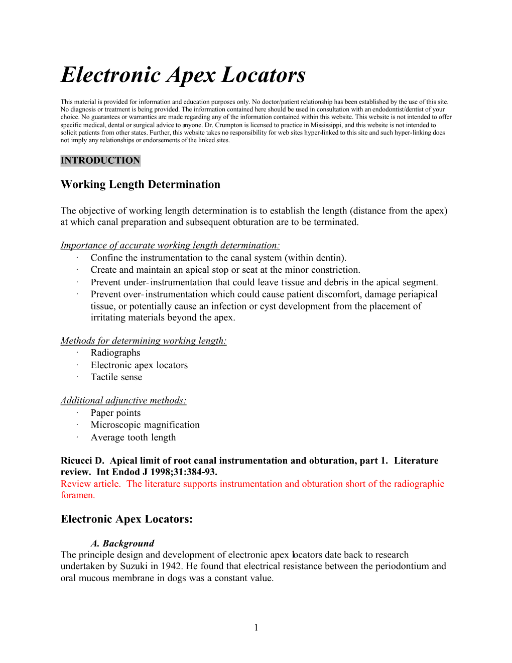 Electronic Apex Locators