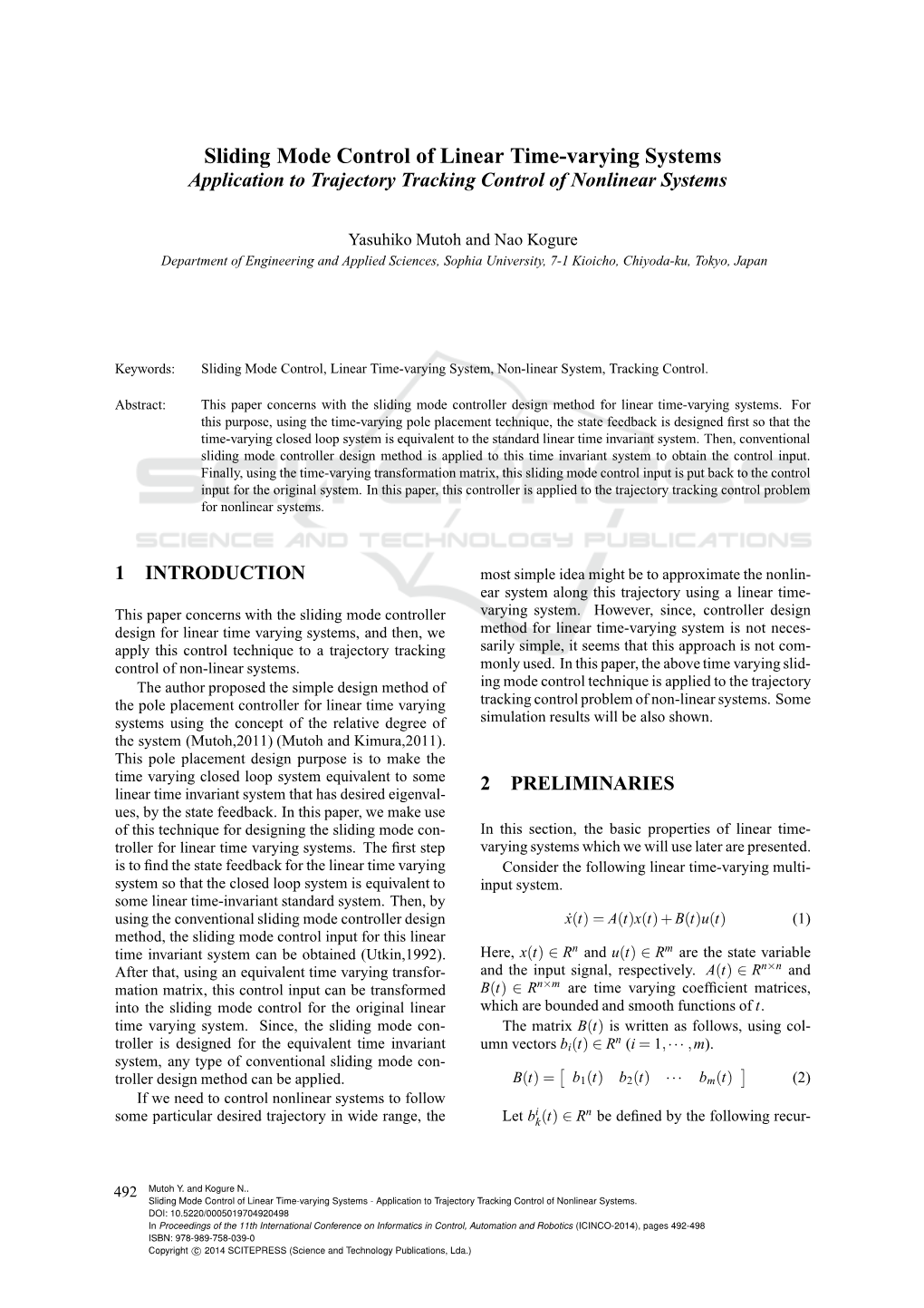 Sliding Mode Control of Linear Time-Varying Systems Application to Trajectory Tracking Control of Nonlinear Systems