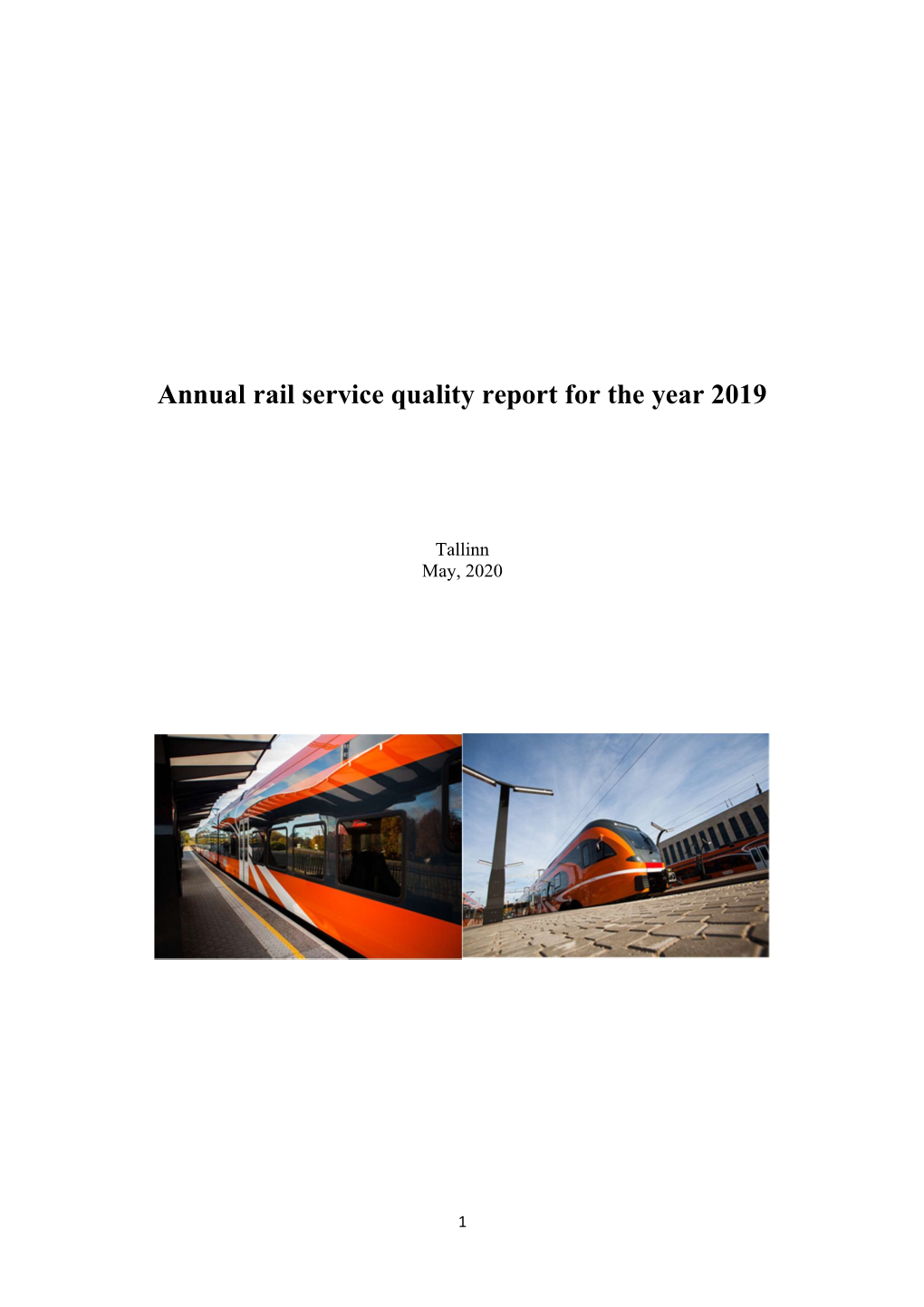 Annual Rail Service Quality Report for the Year 2019