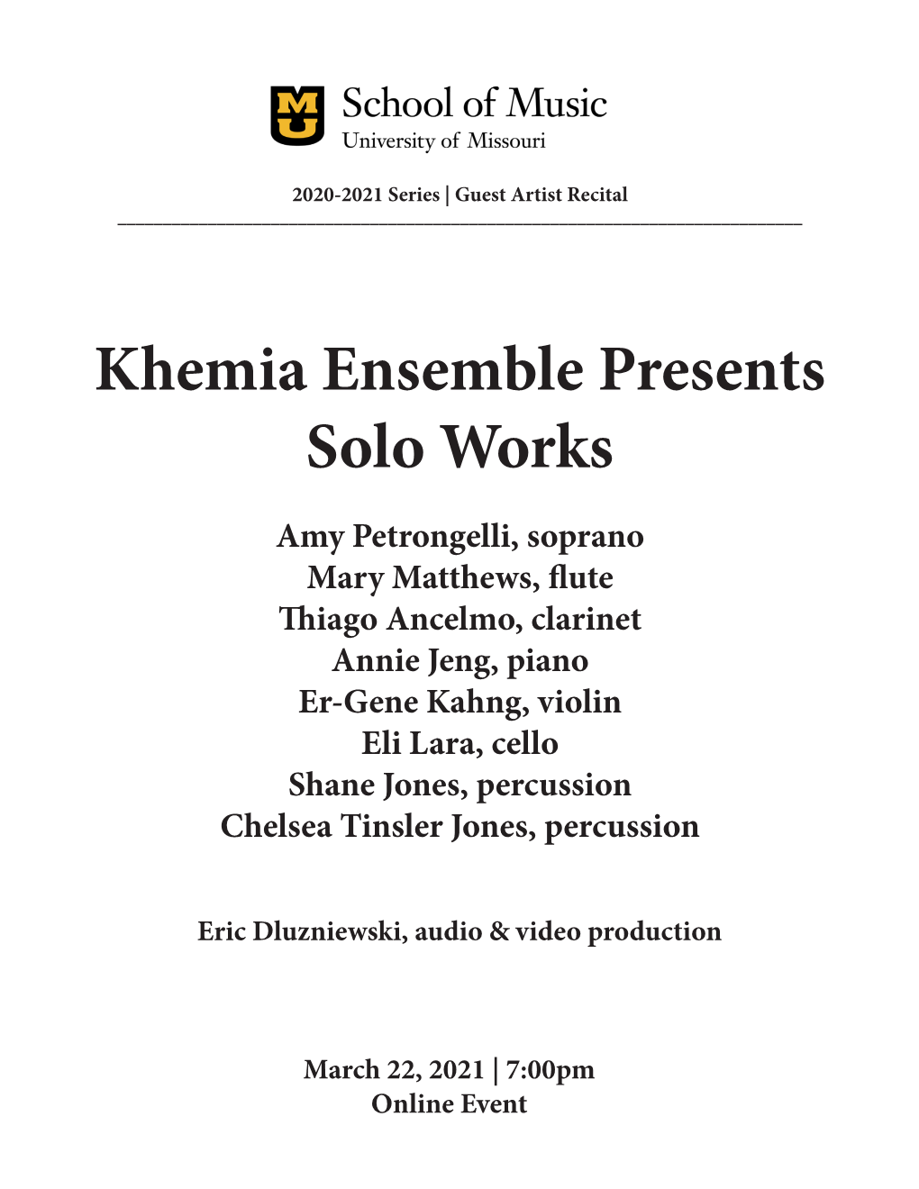 Khemia Ensemble Presents Solo Works