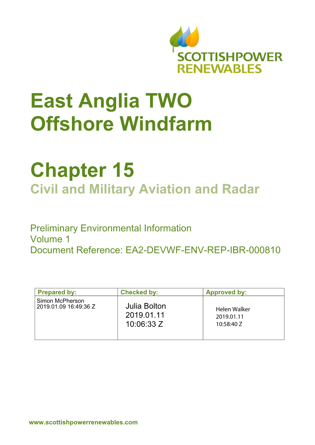 East Anglia TWO Offshore Windfarm Chapter 15