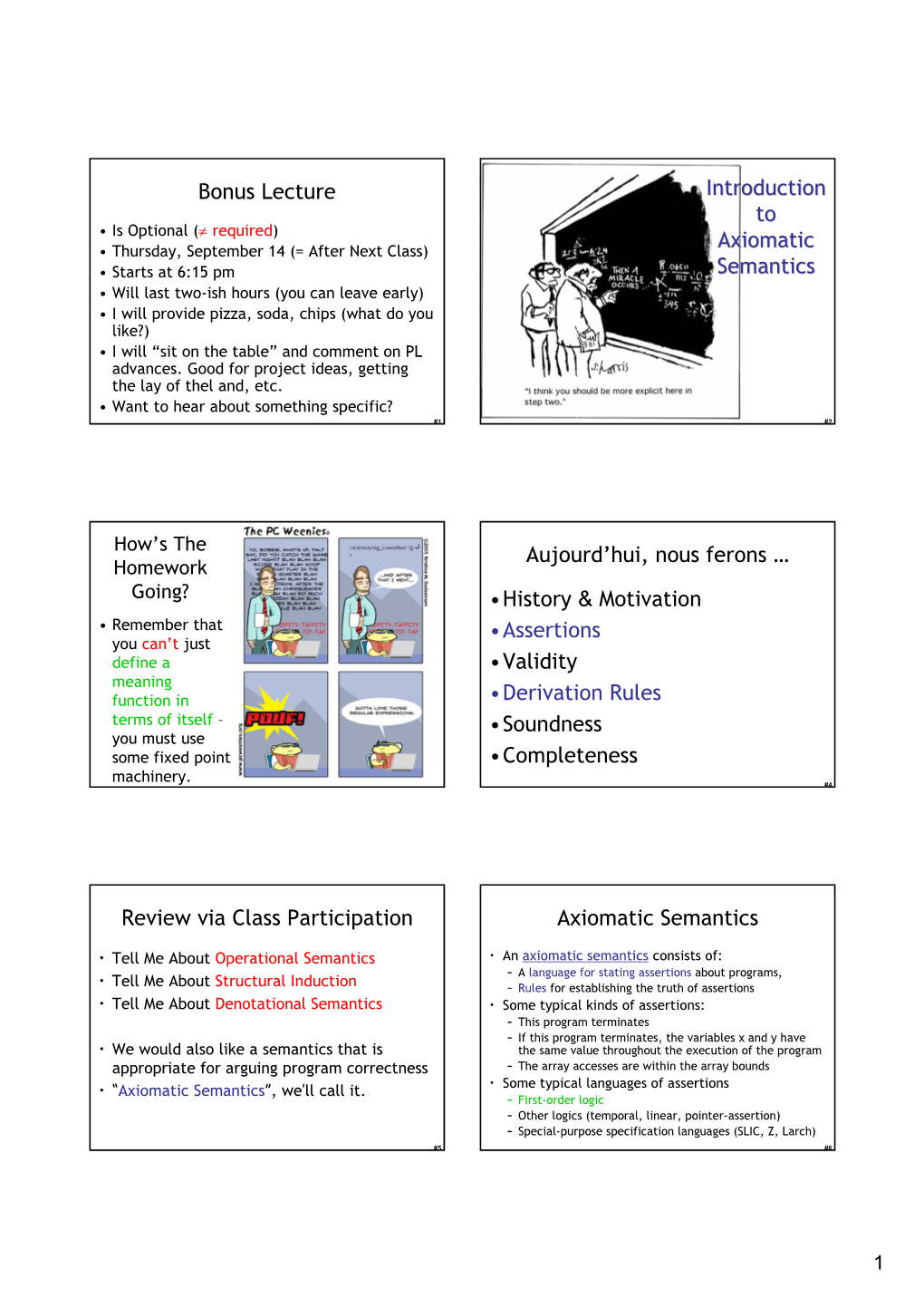 Intro to Axiomatic Semantics