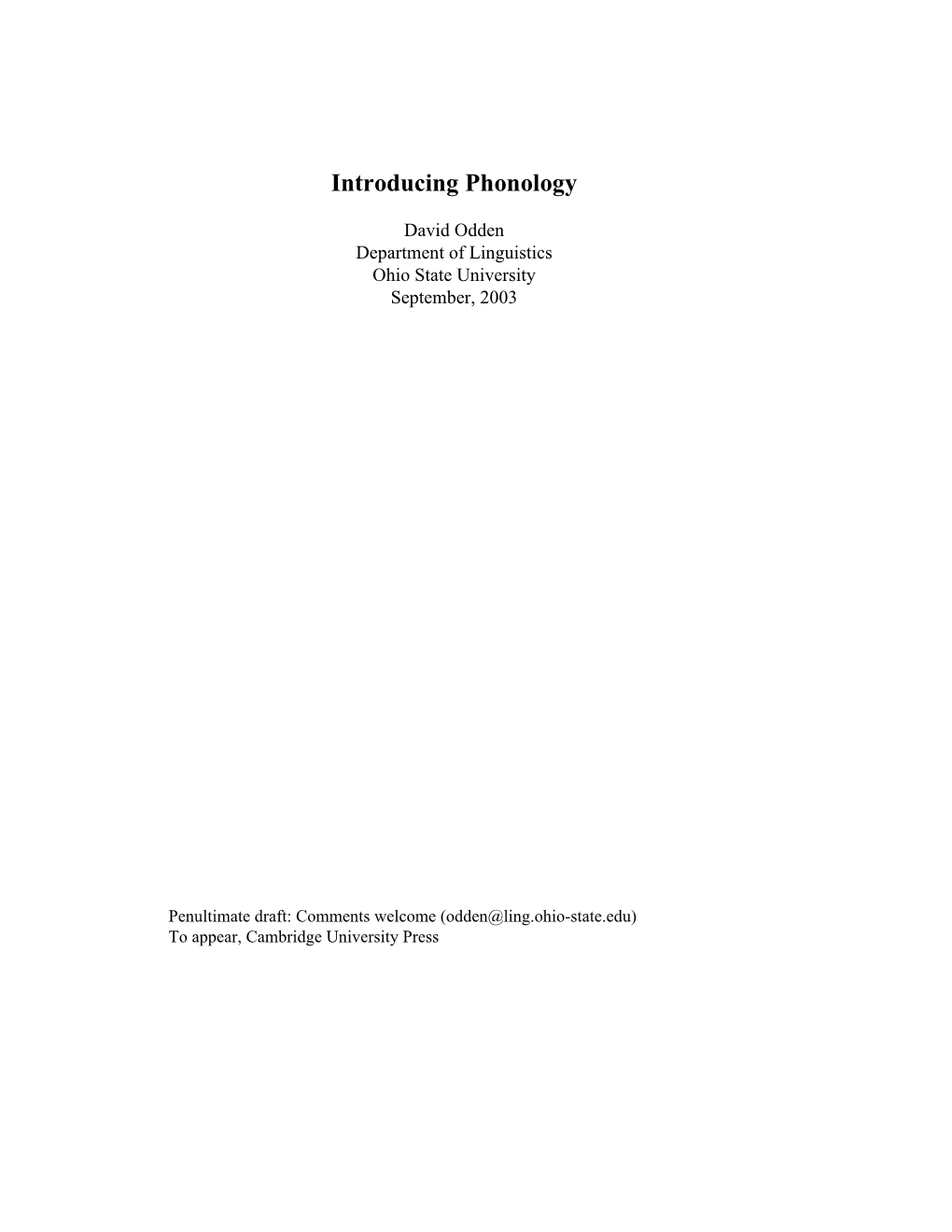 Introducing Phonology