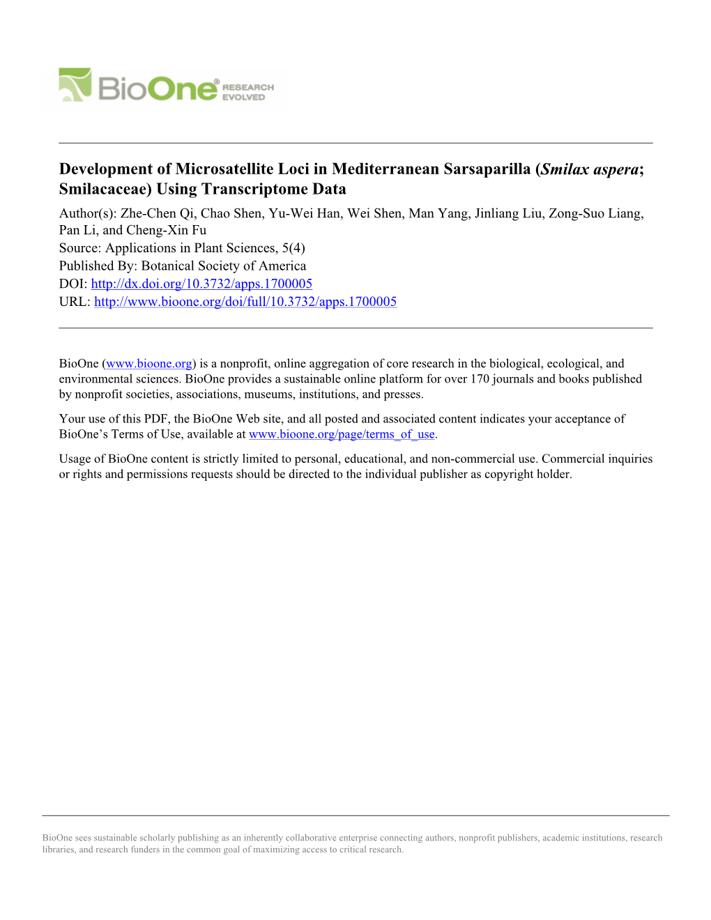 Development of Microsatellite Loci in Mediterranean